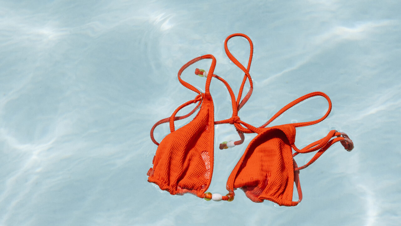 bikini floating in the water