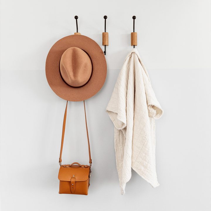 Hanging hat, purse and robe off hooks