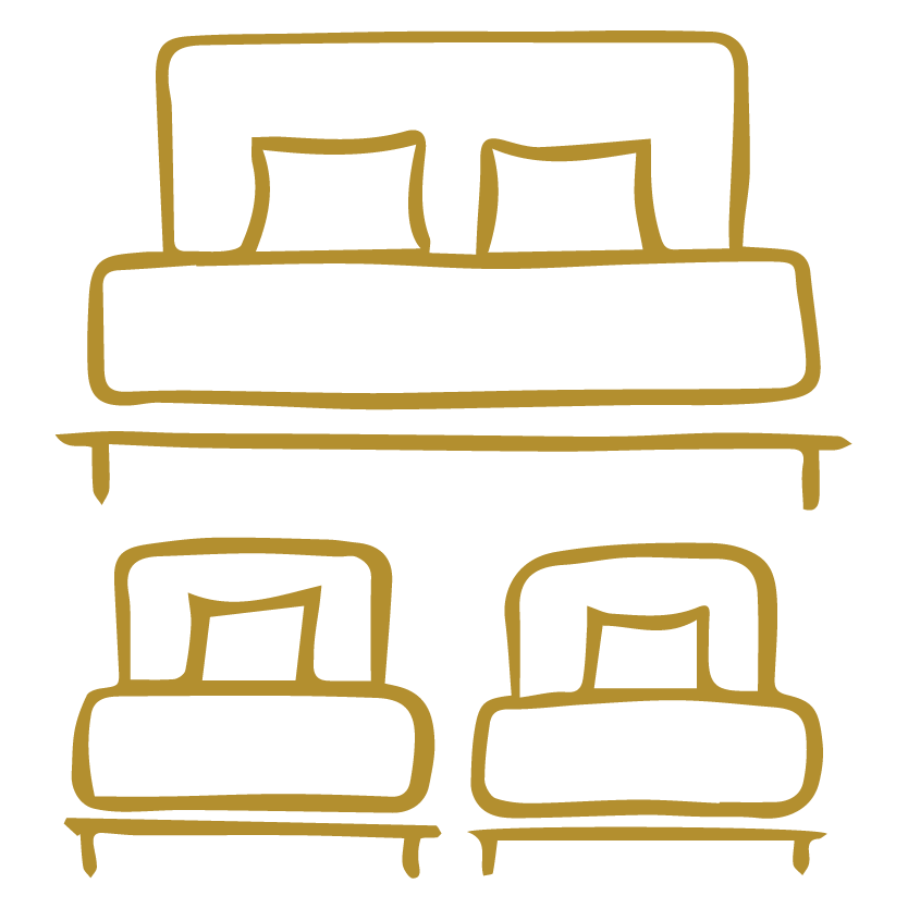 King Bed & 2 Queen Beds Icon